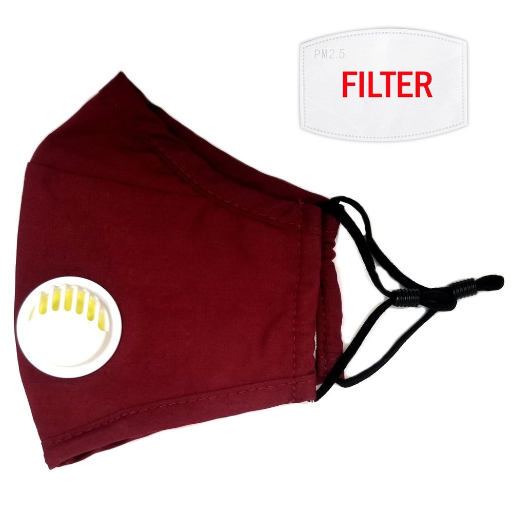 Cotton Mask + respirator valve + 1 PM 2.5 filter